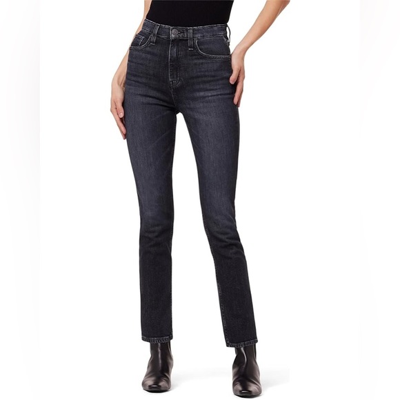 Hudson Harlow Ultra High-Rise Cigarette Ankle Jean in Eco Black New With Tags - Picture 1 of 9